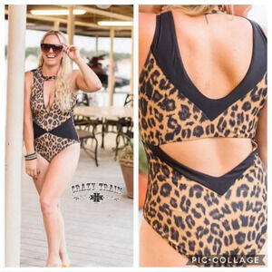 Crazy Train Leopard Swimsuit NWT Medium
